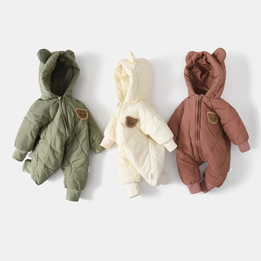 Cozy Fur Lined Baby Romper for Warm Winter Adventures